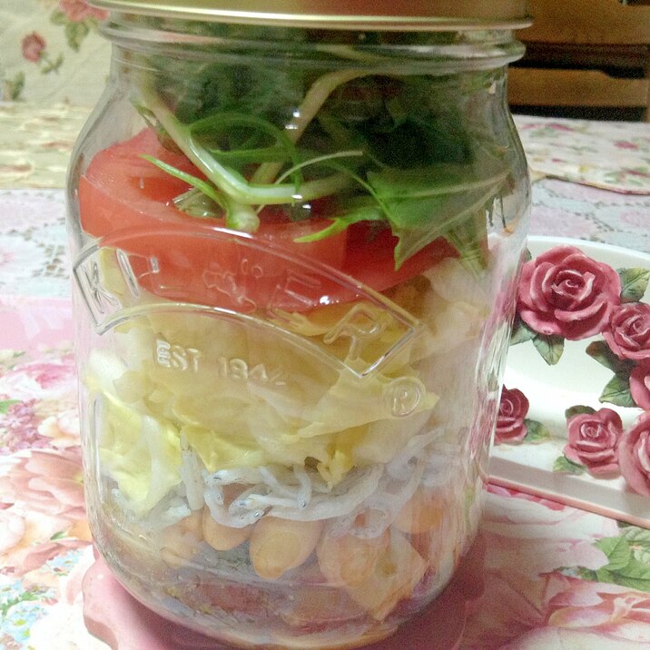 和風 お豆としらすのメイソンジャーサラダ レシピ 作り方 By やなママ 楽天レシピ 和風 お豆としらすのメイソンジャーサラダ レシピ 作り方 By やなママ 楽天レシピ